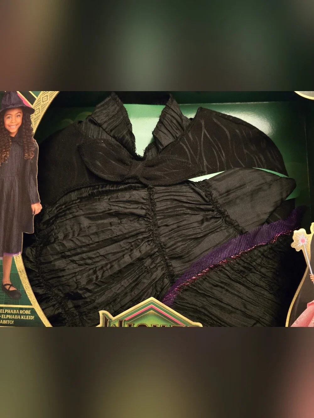 Universal's Wicked Deluxe Elphaba Black Dress & Accessories Girl Child Costume